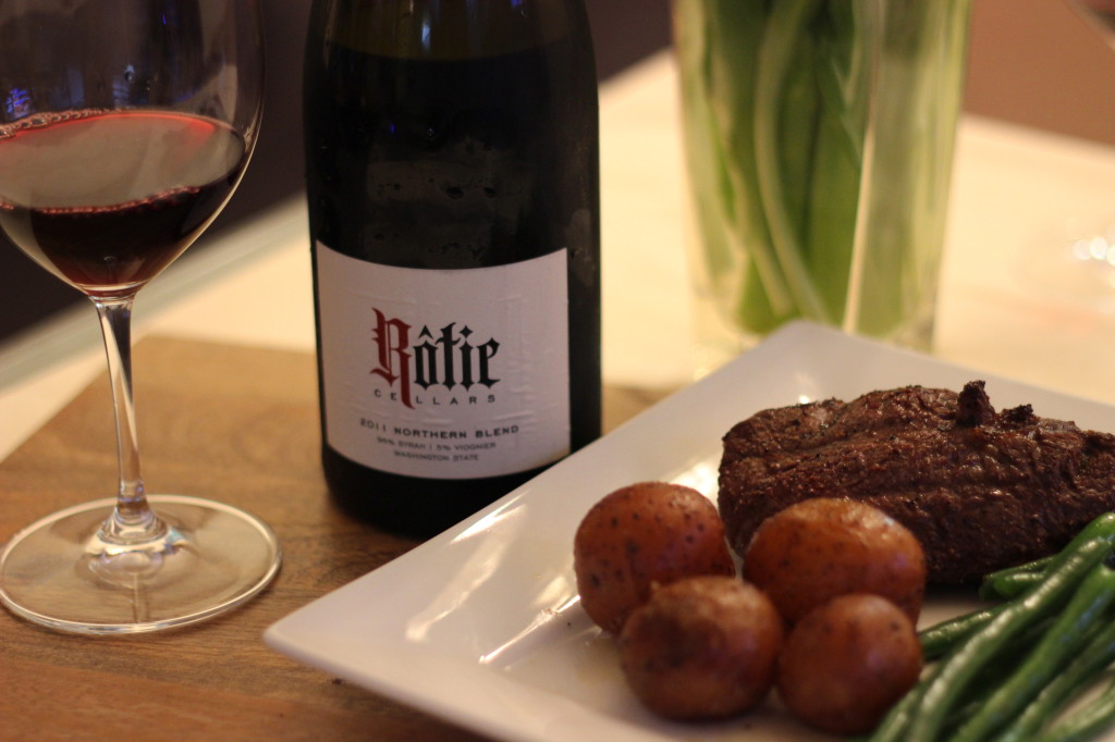 Rotie's Northern Rhone style red with steak - the perfect meal for Valentine's Day | Wander & Wine